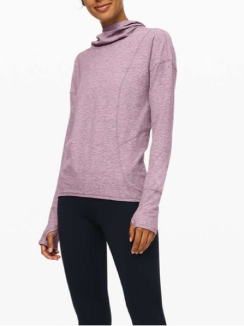 Lululemon women XS long sleeve Ready To Rulu Hoodie light weight gray thumb hole